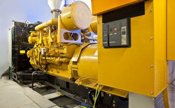 Diesel power generators in a factory.